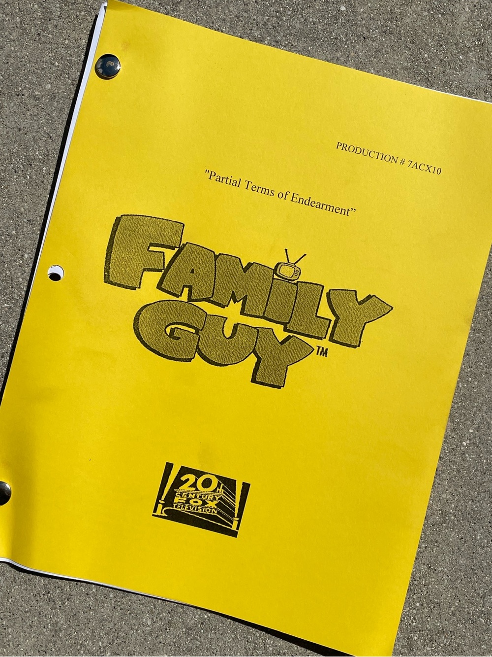 RARE 2010 Family Guy Live! Haiti Benefit Used Script Partial Terms of Endearment